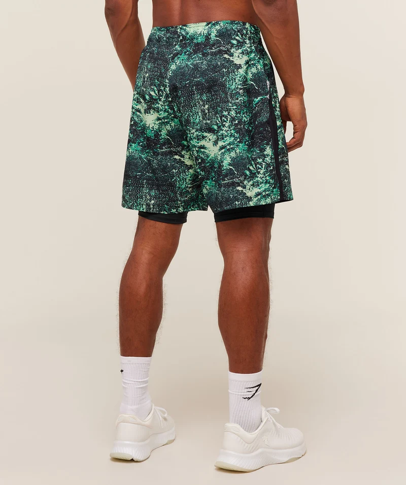 Gymshark Sport 7" 2-in-1 Shorts - Active Green/Black