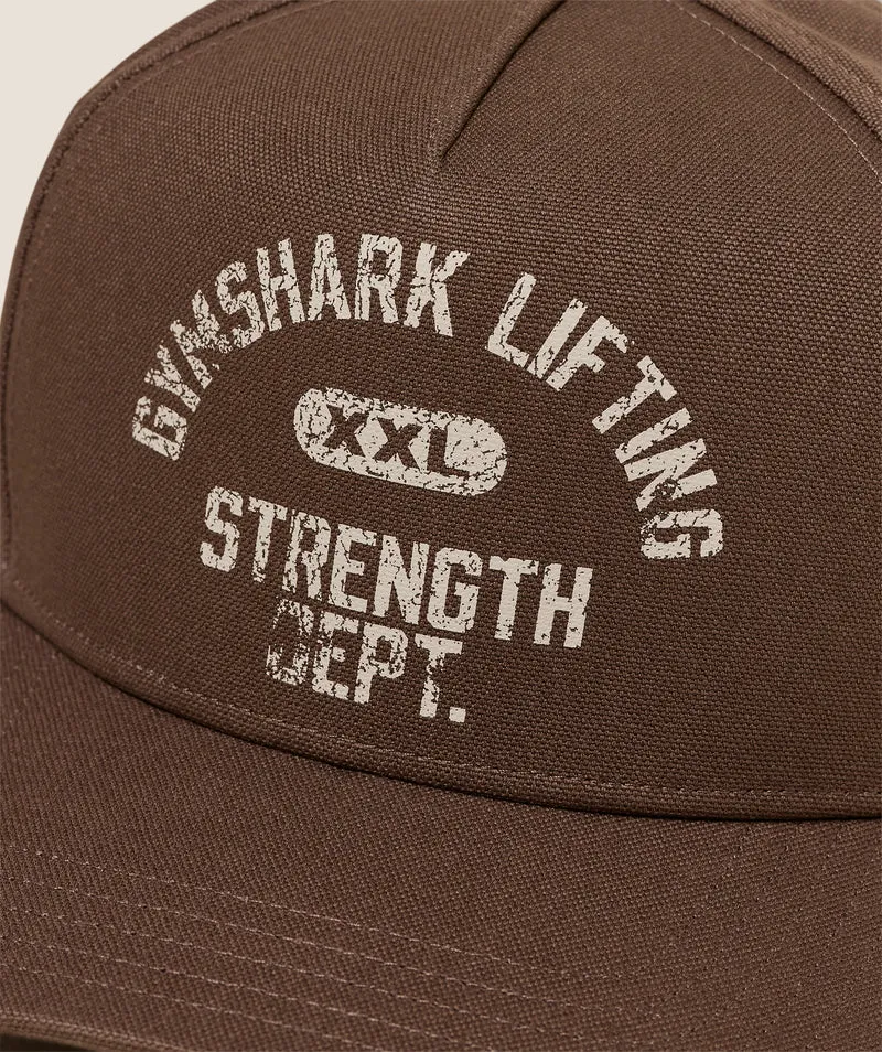 Gymshark Strength Dept Graphic Trucker - Camo Brown