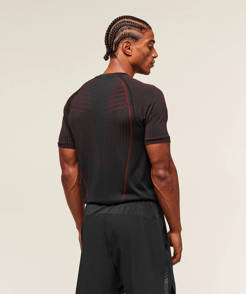 Gymshark Apex Seamless T-Shirt - Black/Carmine Red