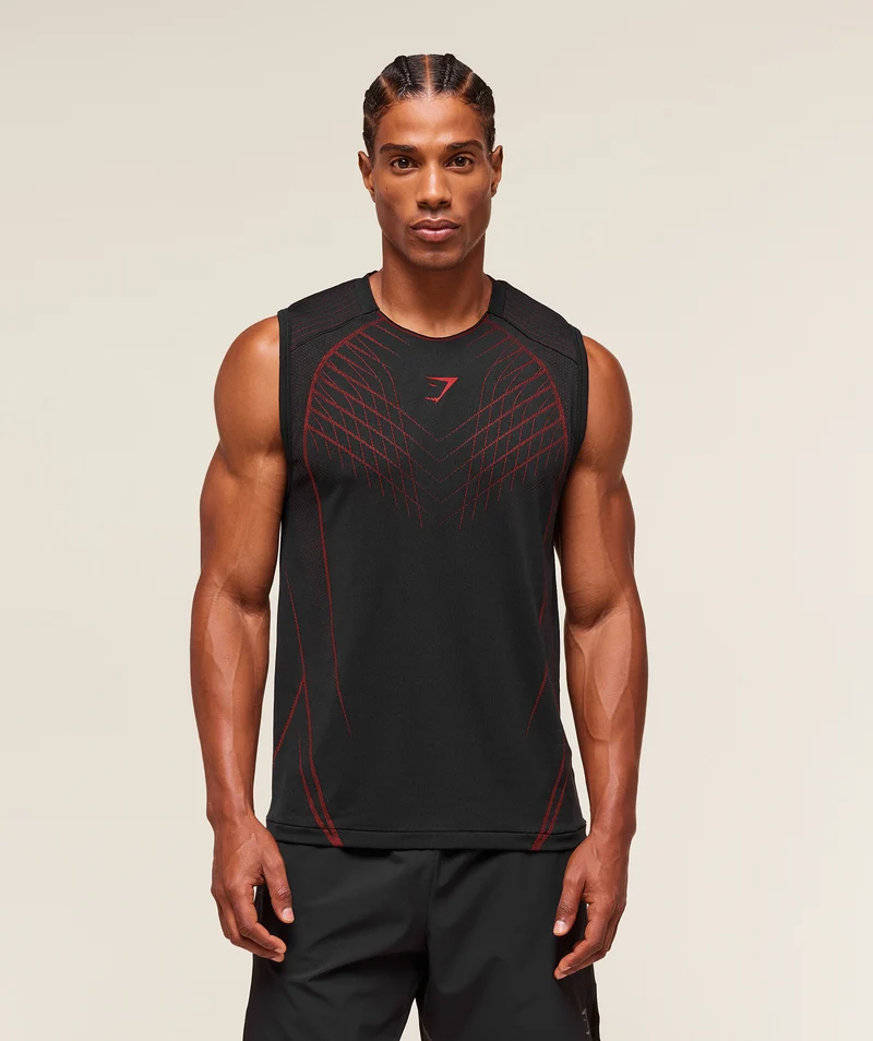 Gymshark Apex Seamless Tank - Black/Carmine Red