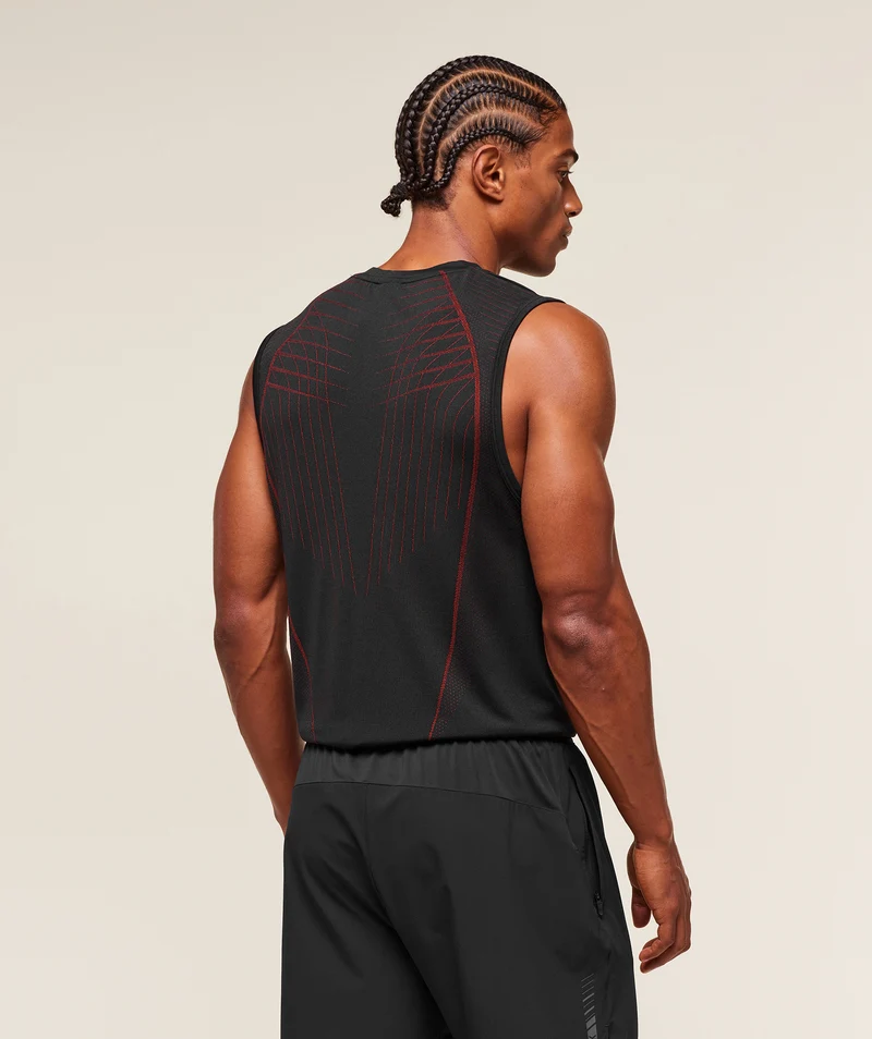 Gymshark Apex Seamless Tank - Black/Carmine Red