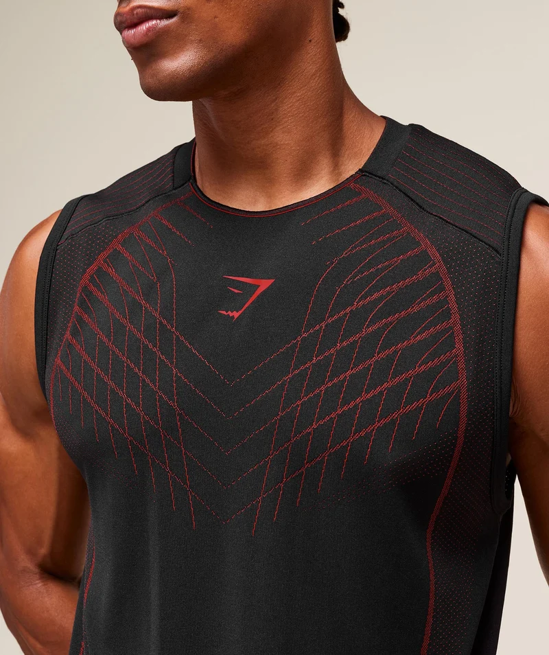 Gymshark Apex Seamless Tank - Black/Carmine Red