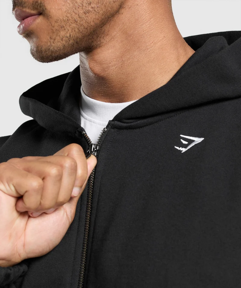 Gymshark Rest Day Essentials Zip Hoodie - Black
