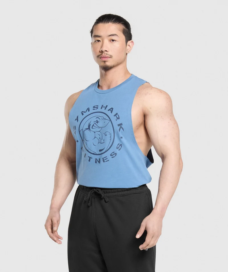 Gymshark Legacy Drop Arm Tank - Classic Blue