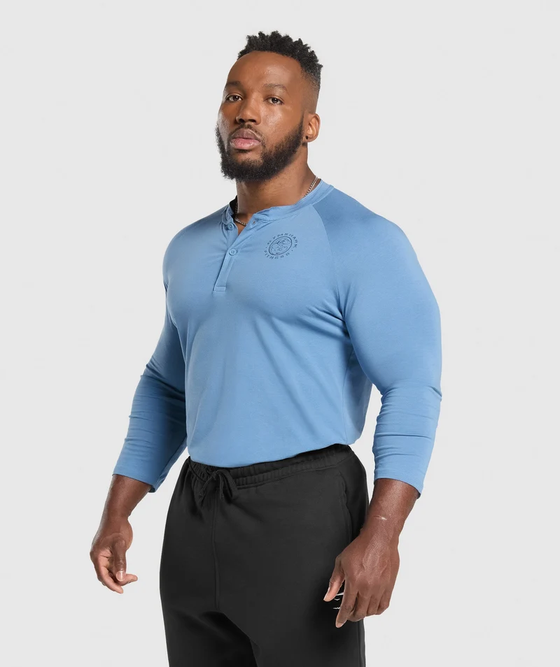 Gymshark Legacy Henley - Classic Blue