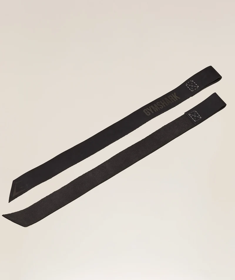 Gymshark Leather Lifting Straps - Asphalt Grey