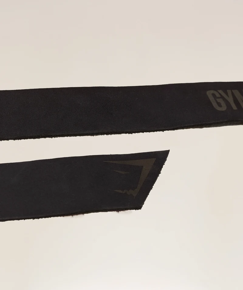 Gymshark Leather Lifting Straps - Asphalt Grey