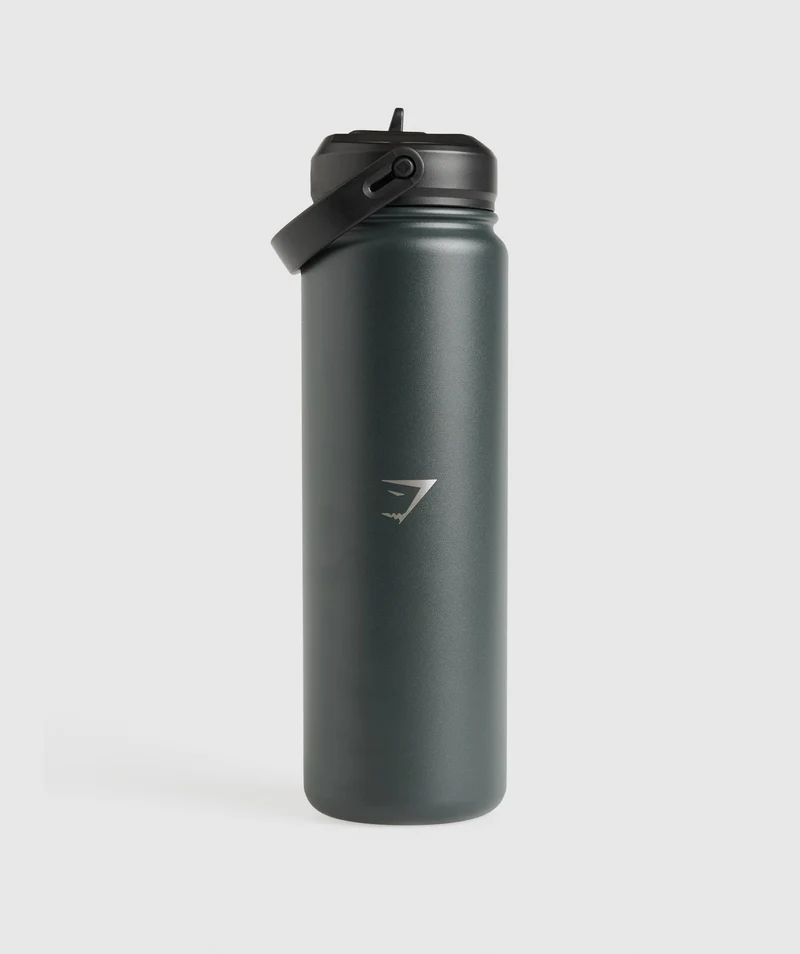 Gymshark Metal Insulated Straw Bottle 700ml - Slate Teal