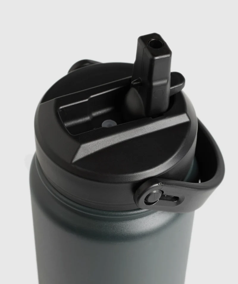 Gymshark Metal Insulated Straw Bottle 700ml - Slate Teal
