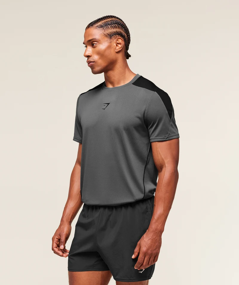 Gymshark Arrival Block T-Shirt - Dark Grey