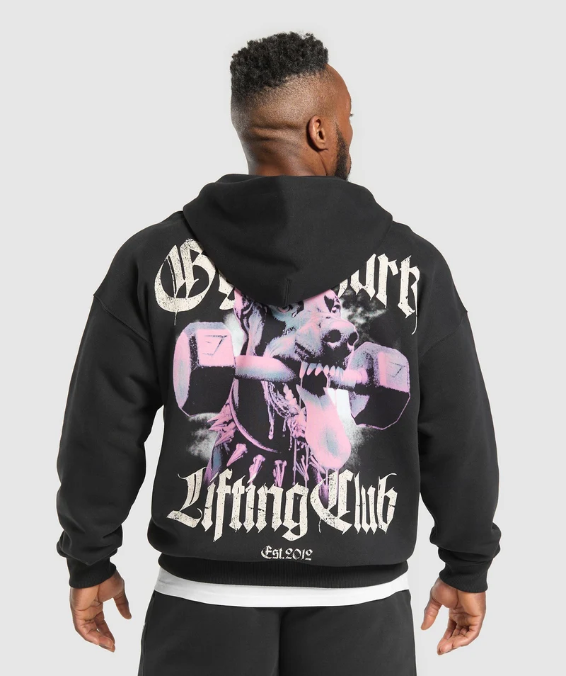 Gymshark Doberman Graphic Hoodie - Black