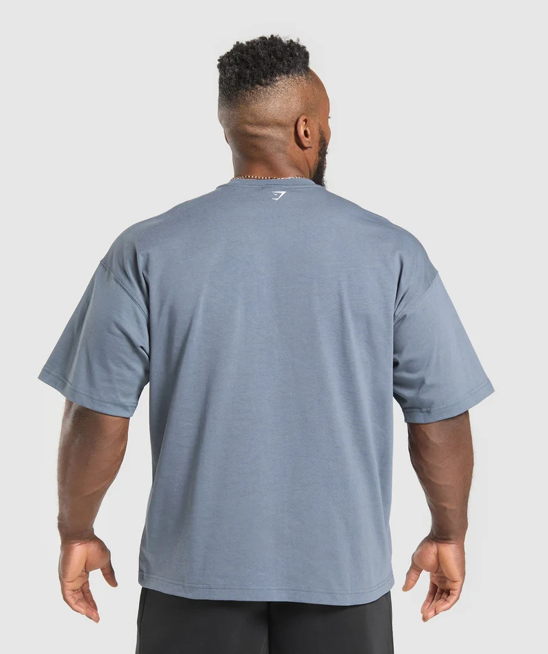Gymshark Doberman Graphic T-Shirt - Iron Blue