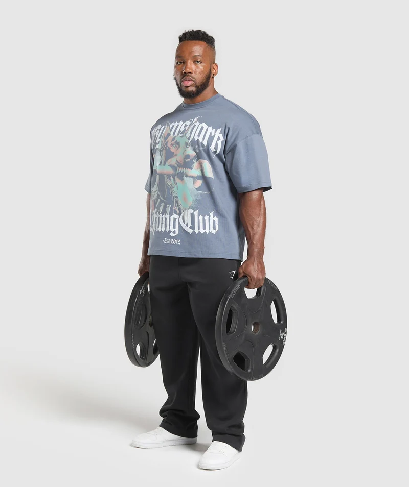 Gymshark Doberman Graphic T-Shirt - Iron Blue