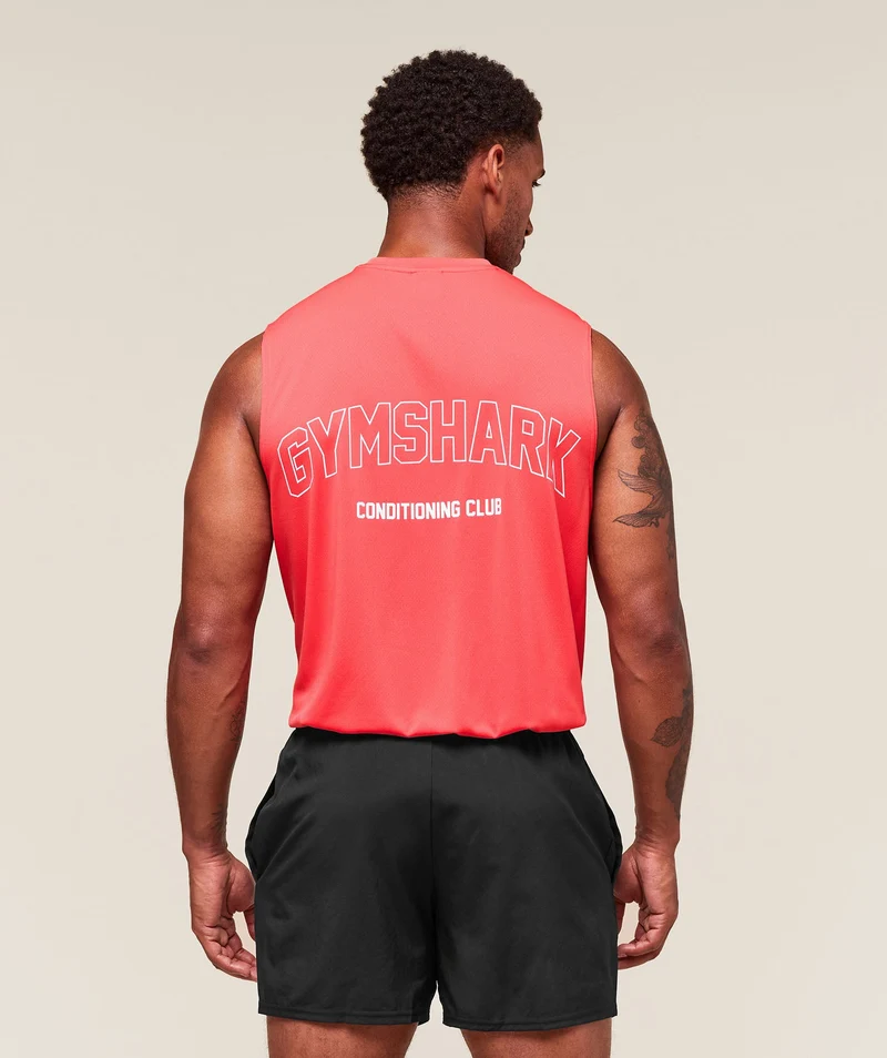 Gymshark For The Ones Cut Off Tank - Coral Red