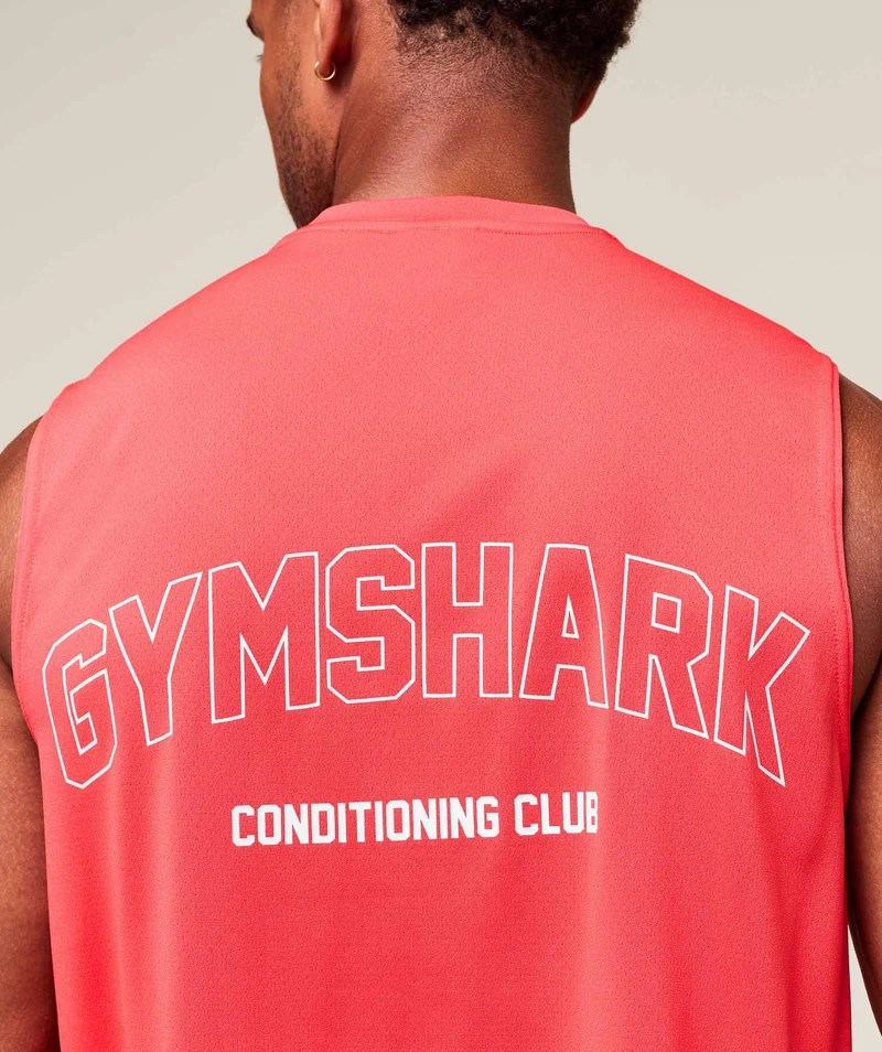 Gymshark For The Ones Cut Off Tank - Coral Red