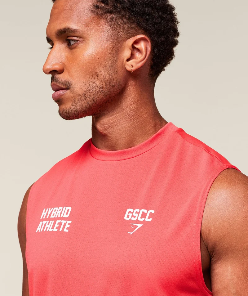 Gymshark For The Ones Cut Off Tank - Coral Red