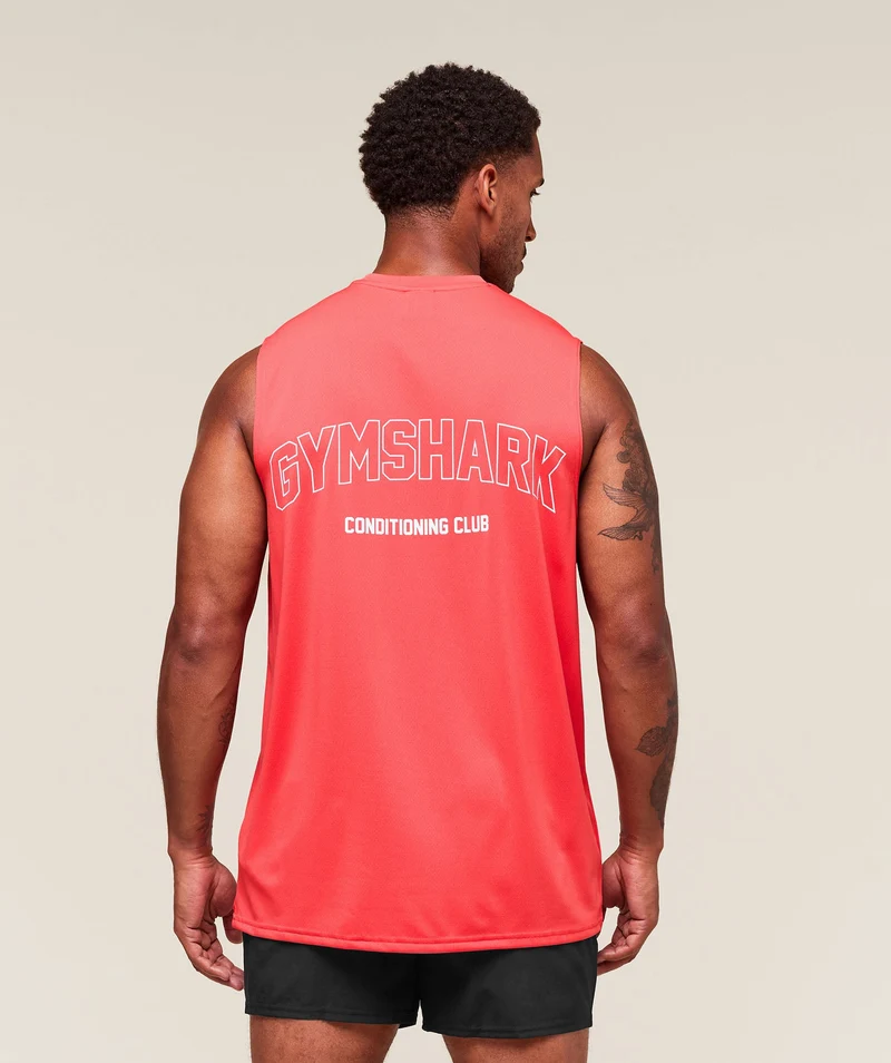 Gymshark For The Ones Cut Off Tank - Coral Red