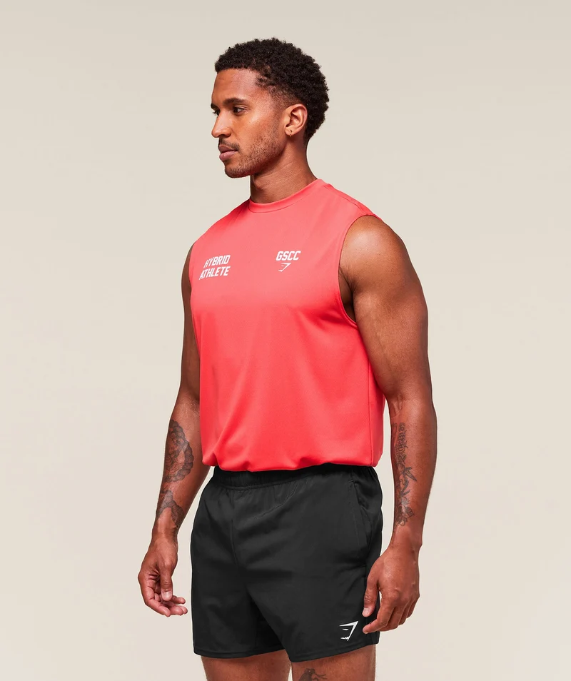 Gymshark For The Ones Cut Off Tank - Coral Red