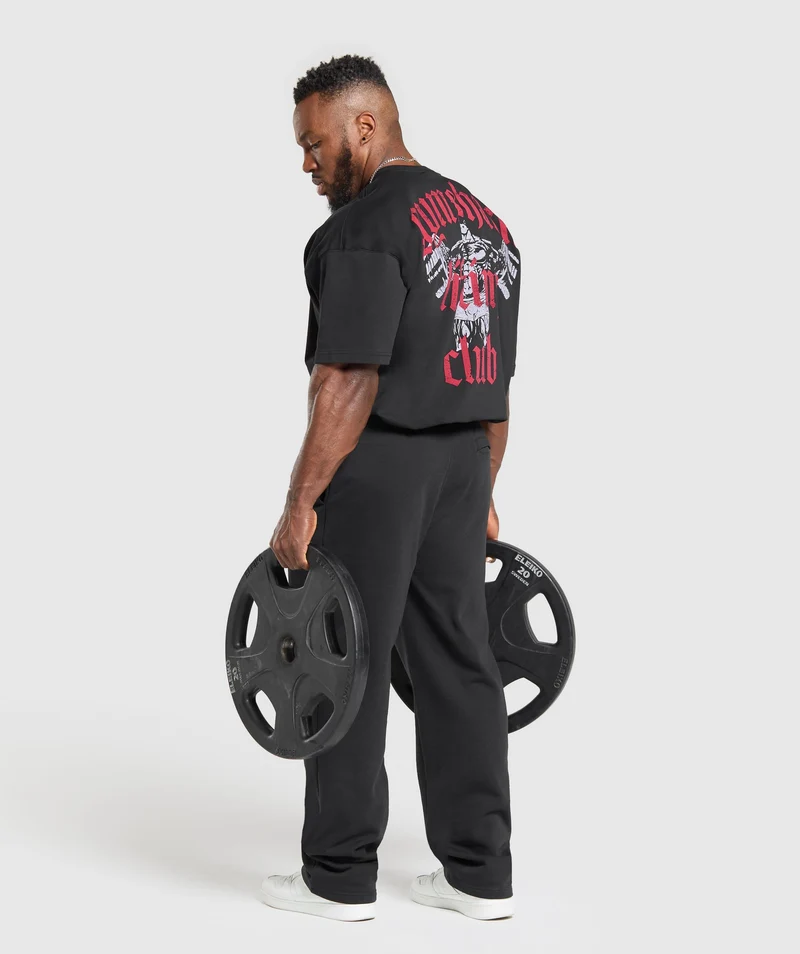 Gymshark Lifting Club T-Shirt - Black/Conditioning Red