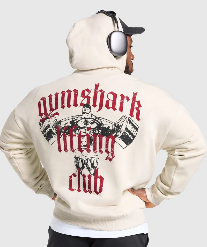 Gymshark Lifting Club Hoodie - Oat White