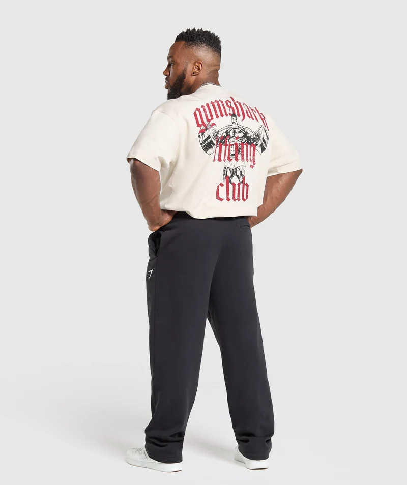 Gymshark Lifting Club T-Shirt - Oat White/Conditioning Red