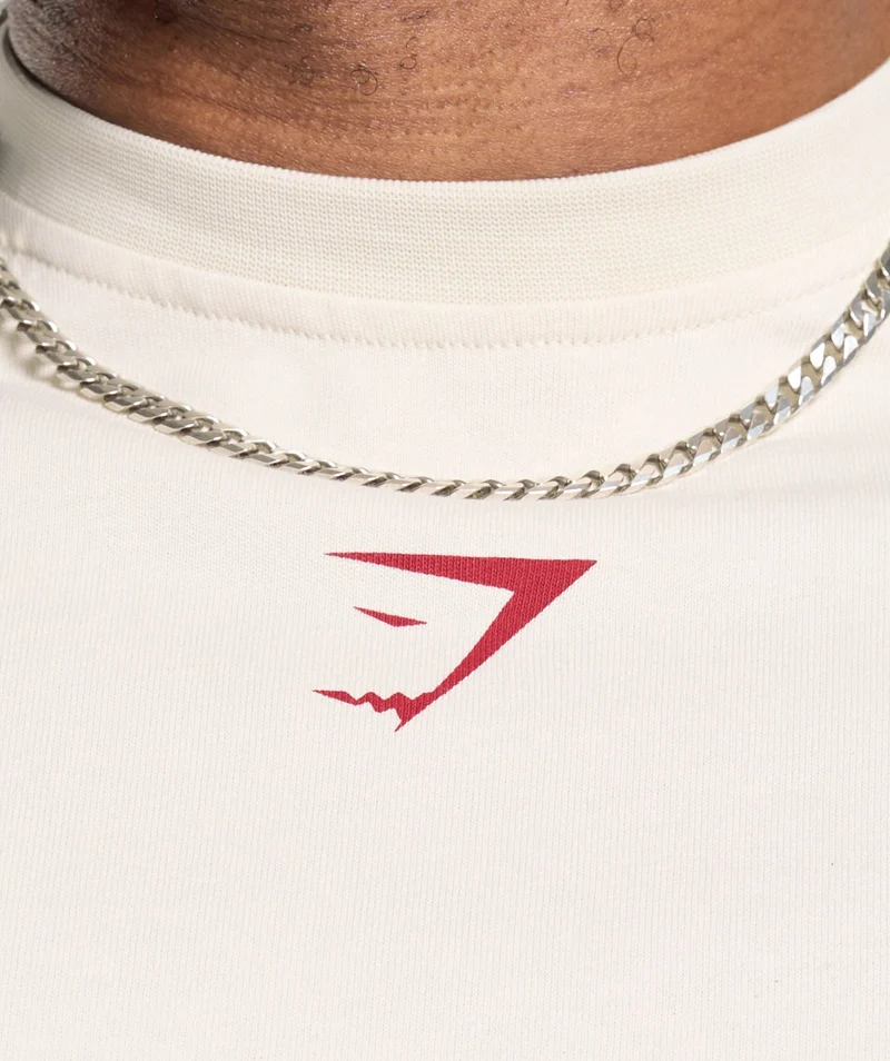 Gymshark Lifting Club T-Shirt - Oat White/Conditioning Red