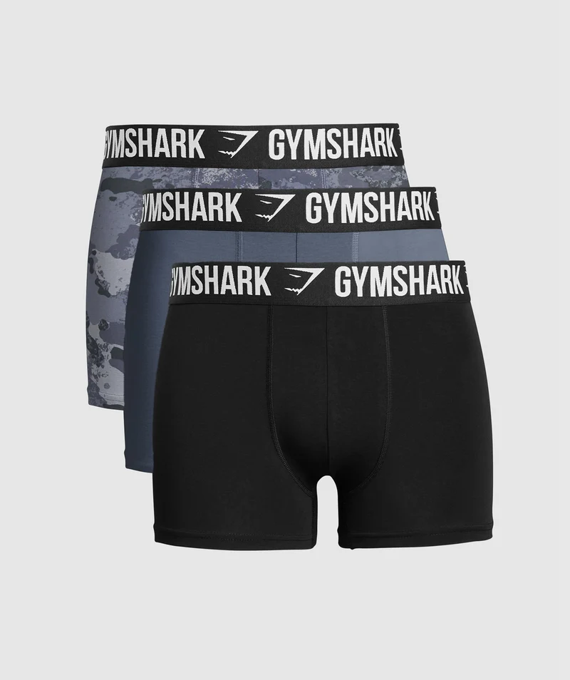 Gymshark Boxer Brief 3PK - Titanium Blue/Denim Grey/Black