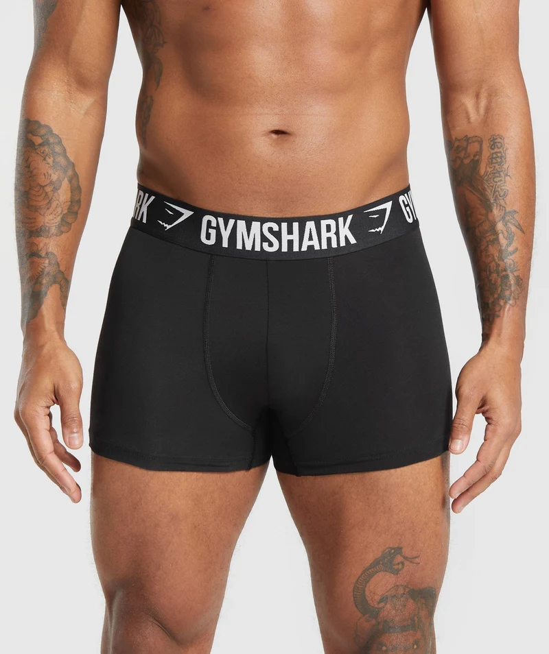 Gymshark Boxer Brief 3PK - Black/Graphite Grey
