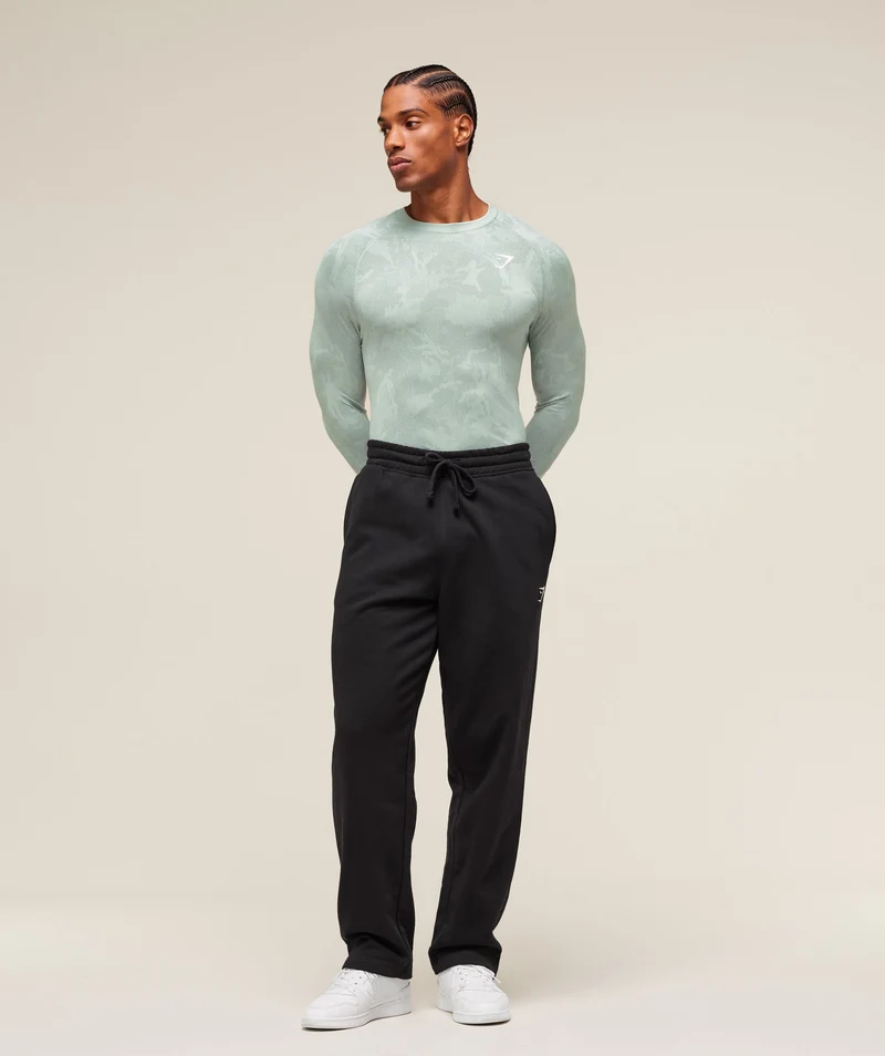 Gymshark Geo Seamless Long Sleeve T-Shirt - Morning Blue/Celeste Blue