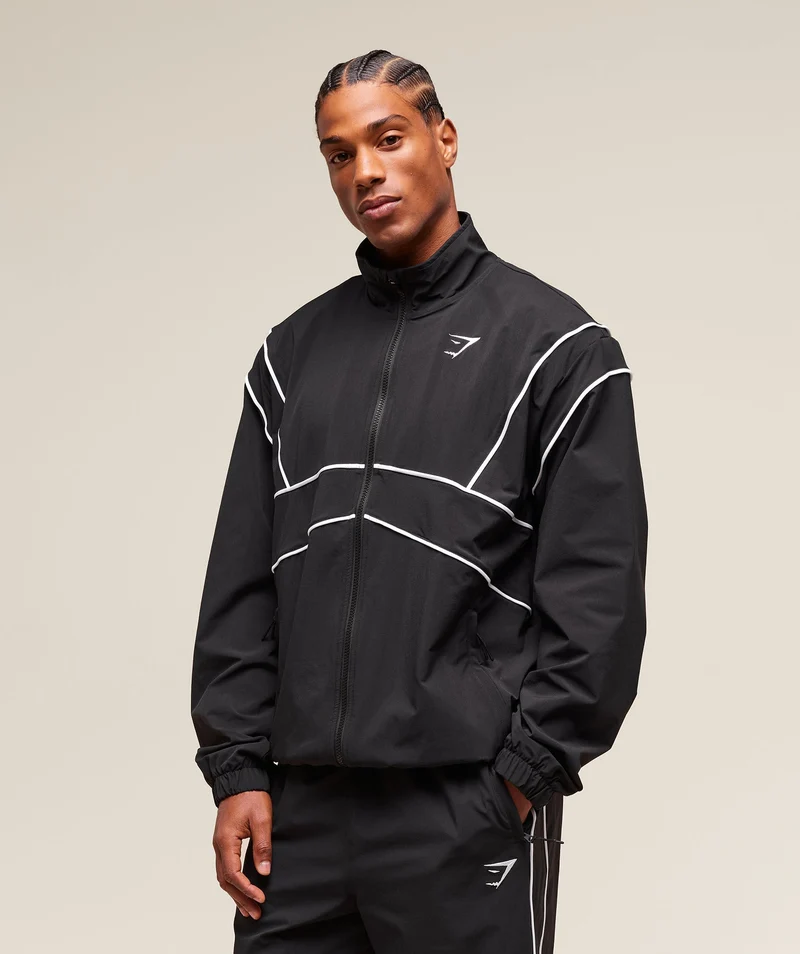 Gymshark Retro Crinkle Track Jacket - Black