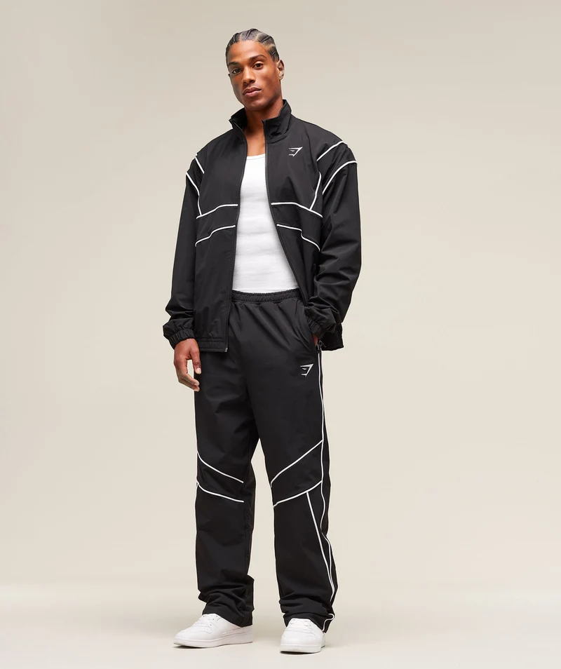 Gymshark Retro Crinkle Track Jacket - Black