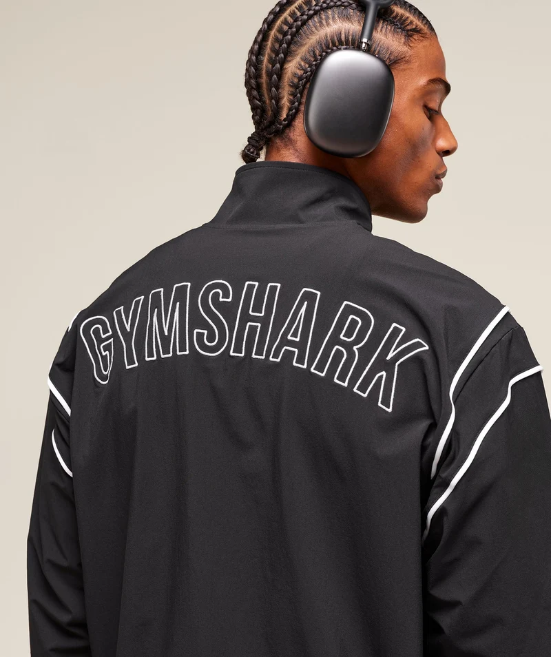 Gymshark Retro Crinkle Track Jacket - Black