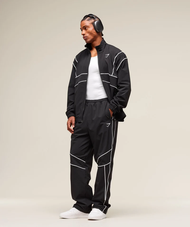 Gymshark Retro Crinkle Track Jacket - Black