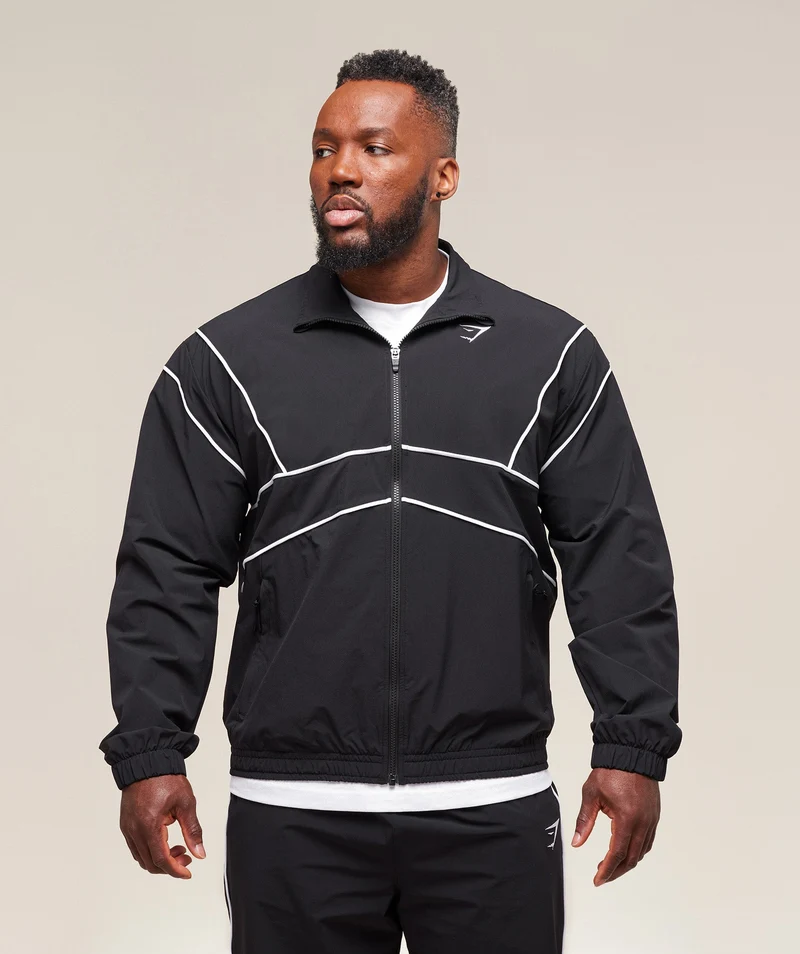 Gymshark Retro Crinkle Track Jacket - Black