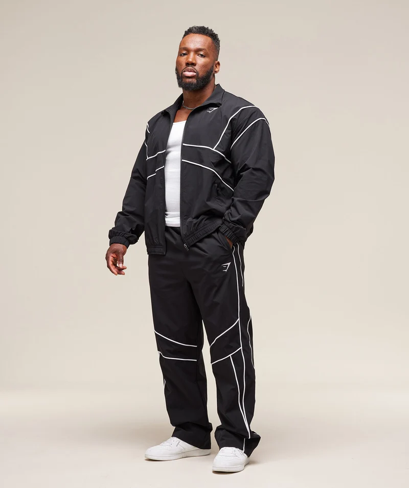 Gymshark Retro Crinkle Track Jacket - Black