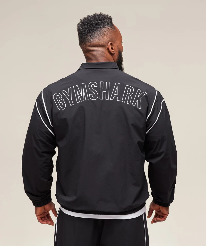 Gymshark Retro Crinkle Track Jacket - Black