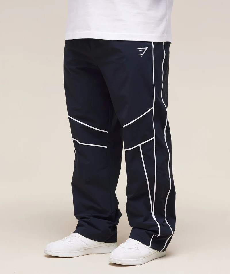 Gymshark Retro Crinkle Track Pants - Heavy Blue