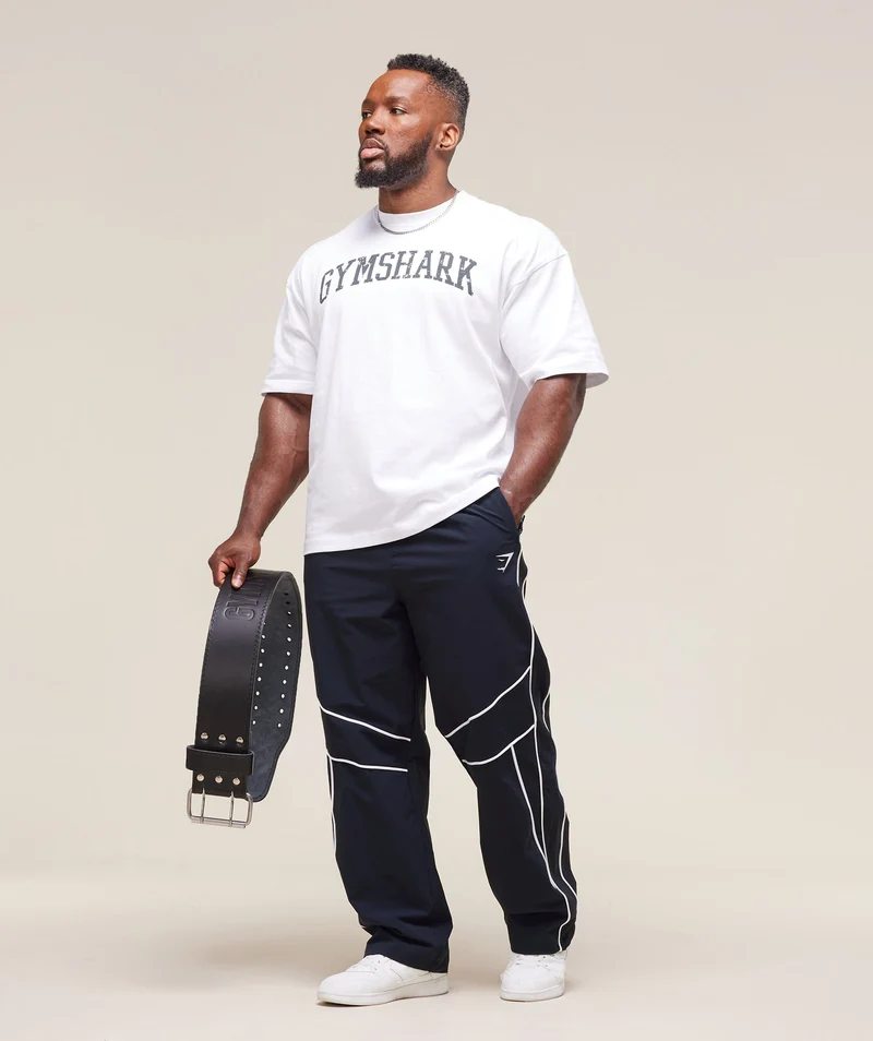 Gymshark Retro Crinkle Track Pants - Heavy Blue