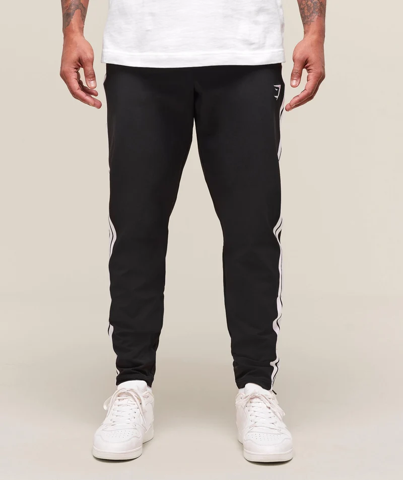 Gymshark Retro Side Stripe Joggers - Black