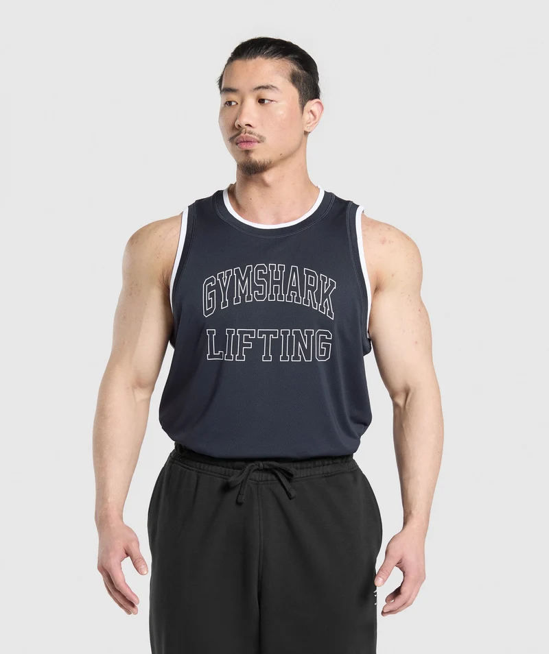 Gymshark Mesh Tank - Heavy Blue