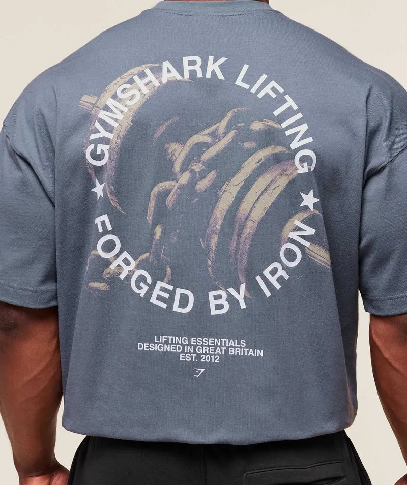 Gymshark Forged By Iron T-Shirt - Iron Blue