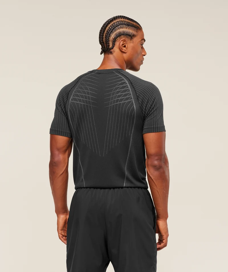 Gymshark Apex Seamless T-Shirt - Black/Dark Grey
