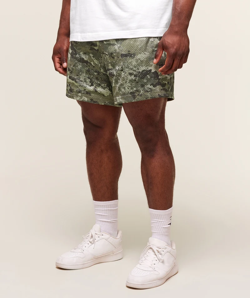 Gymshark Lifting Mesh 5" Shorts - Chalk Green