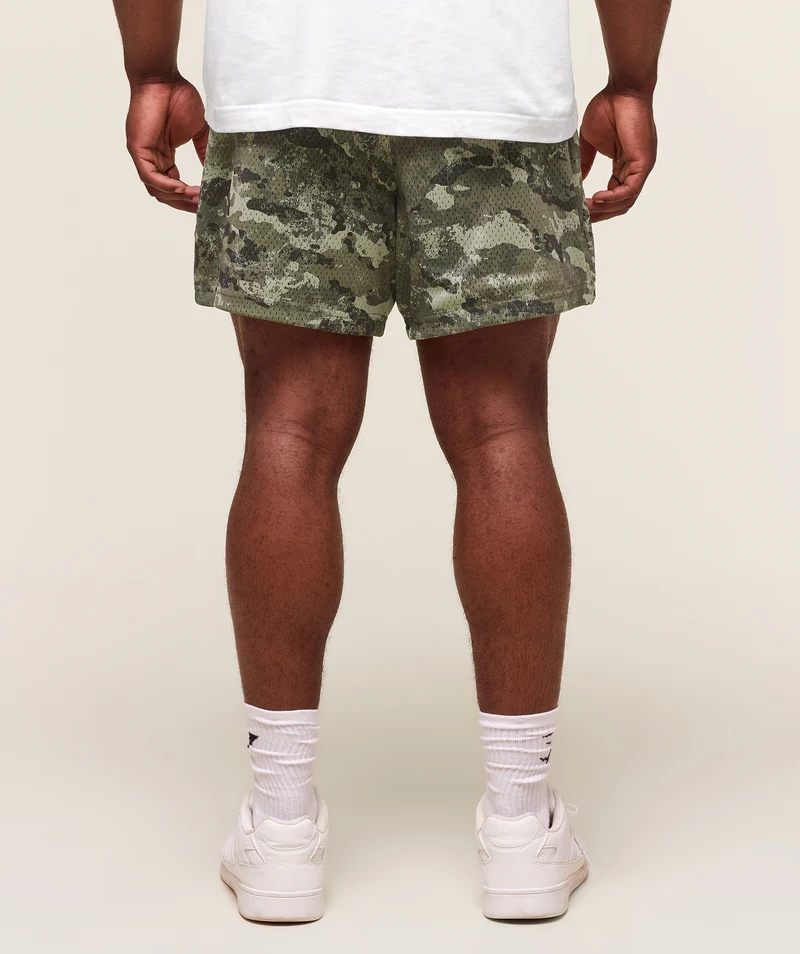 Gymshark Lifting Mesh 5" Shorts - Chalk Green
