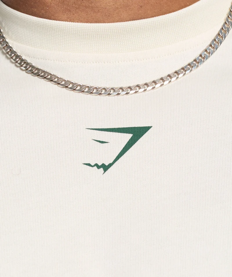 Gymshark Lifting Club T-Shirt - Oat White/Classic Green