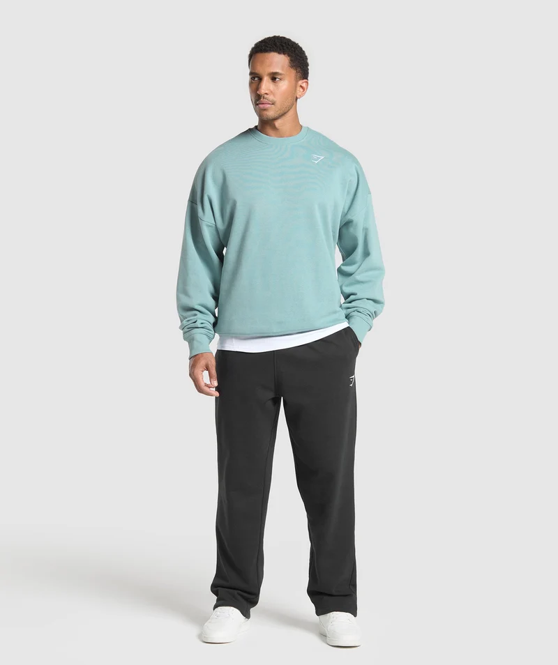 Gymshark Crest Oversized Crew - Rest Blue