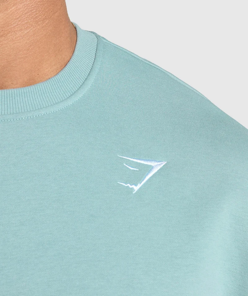 Gymshark Crest Oversized Crew - Rest Blue