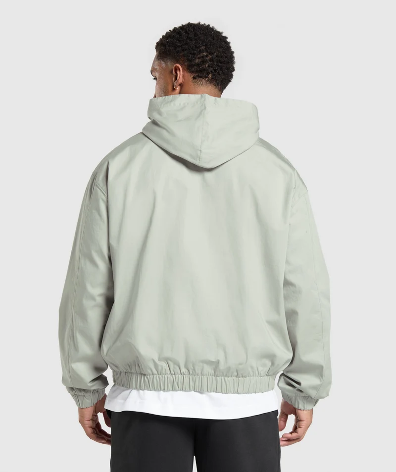 Gymshark Oversized Hooded Jacket - Stone Grey
