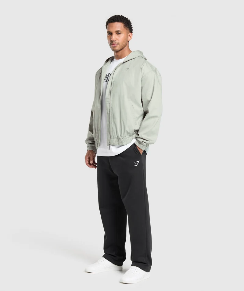 Gymshark Oversized Hooded Jacket - Stone Grey