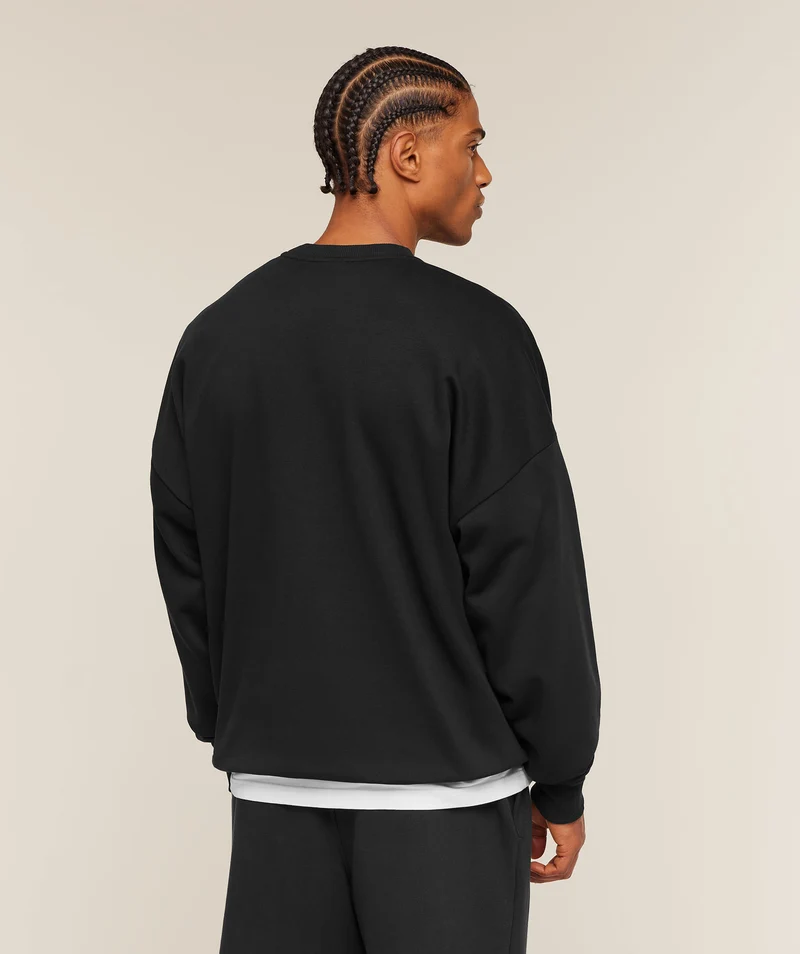 Gymshark Crest Oversized Crew - Black